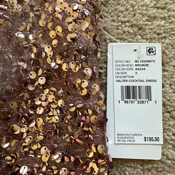 ๐NWT Liv Foster bronze sequin halter dress - Picture 3 of 3